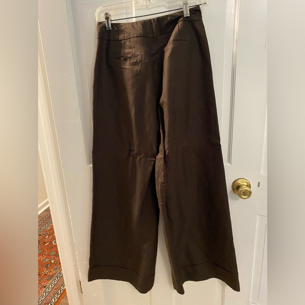 Ann Taylor linen brown wide leg pants. Size 2. NWT - Picture 2 of 3